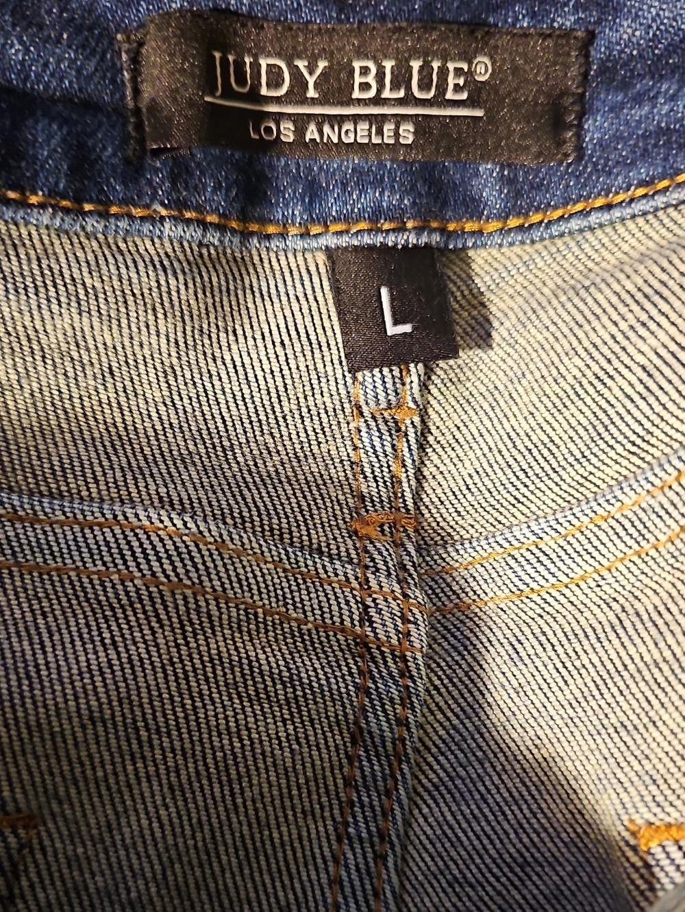 Judy Blue Button-Front Dark Blue Denim Shorts - Picture 3 of 3